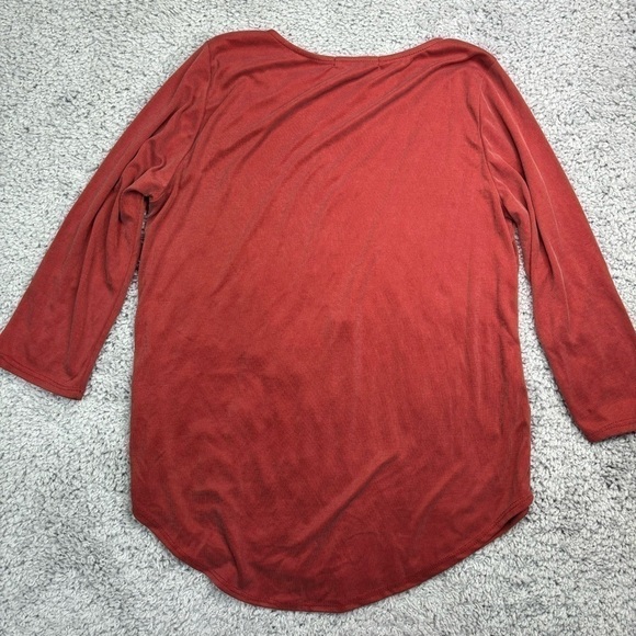 Green Envelope Top Womens Medium Blouse Zipper V-Neck 3/4 Length Sleeve Office - Picture 3 of 4